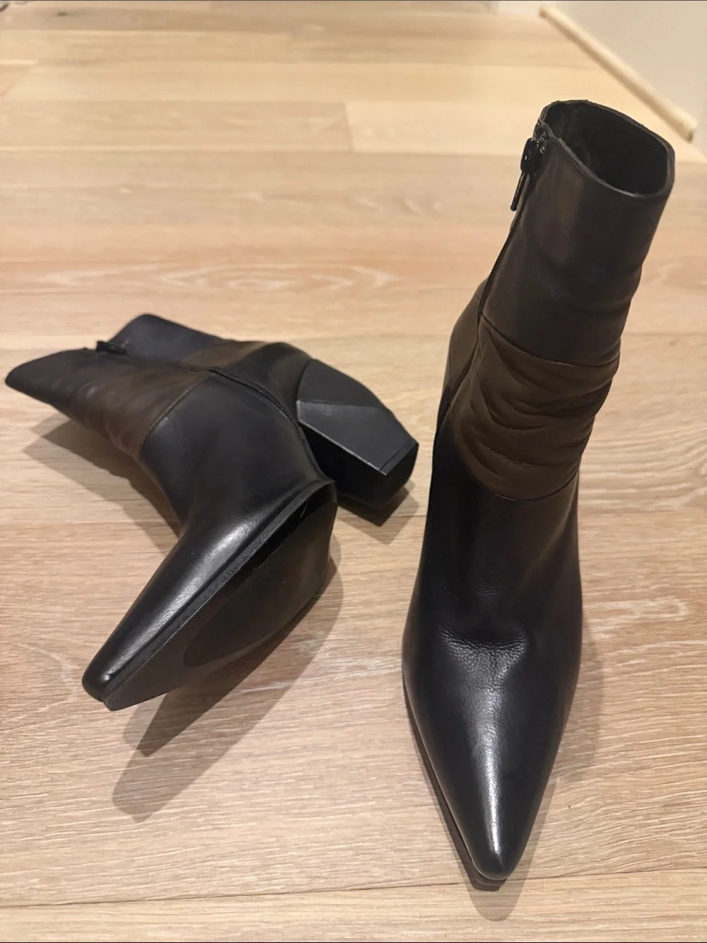 Women’s Black Pointed-Toe Ankle Boots